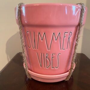 Pink Vase with Summer Vibes Accent